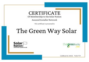 The Green Way Solar – Solar Nation Certificate The Green Way Solar - Solar Nation Certificate