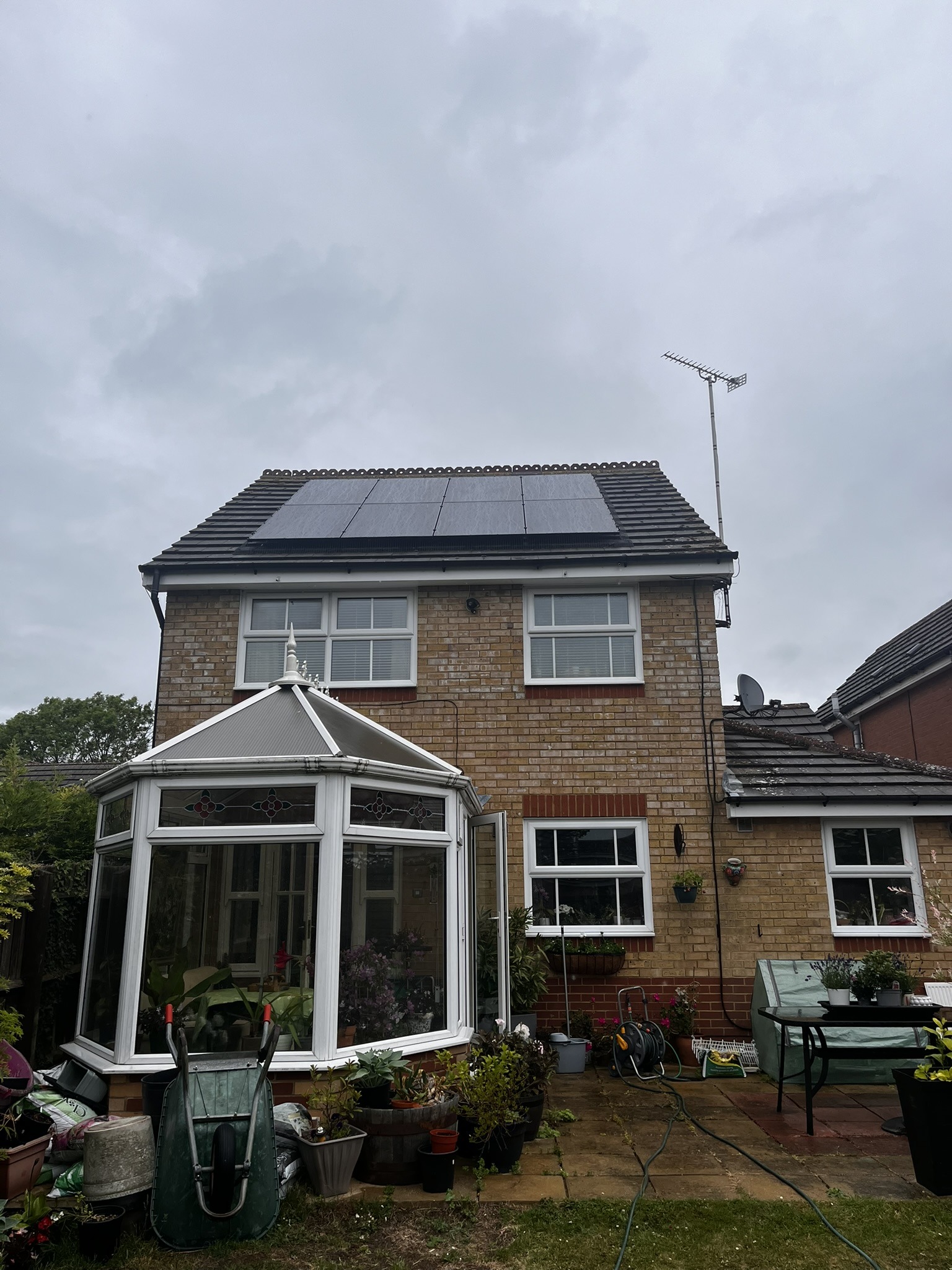 Solar Panels on Cloudy Day Solar Panels on Cloudy Day